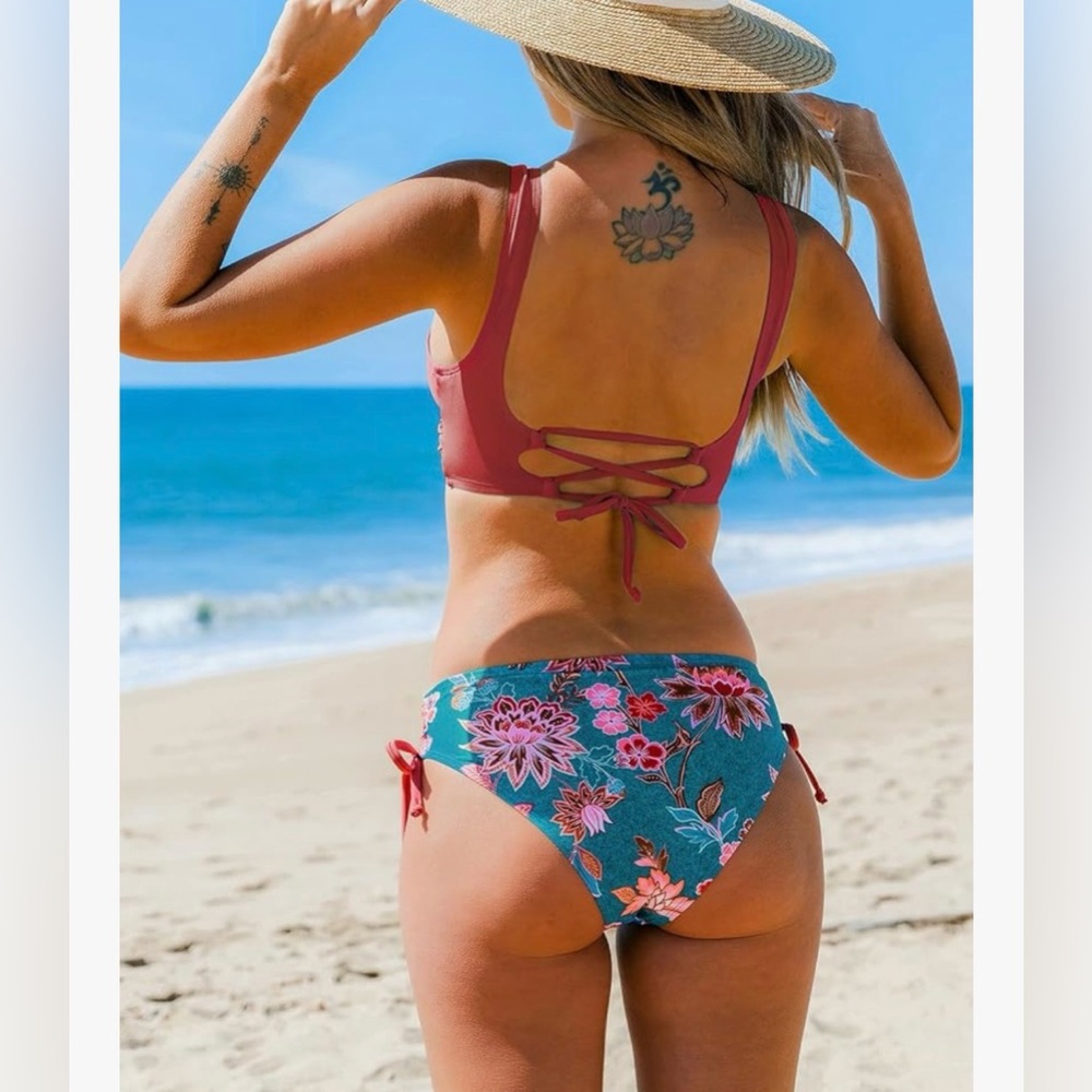 Floral Rust Bikini Set - Picture 9 of 10